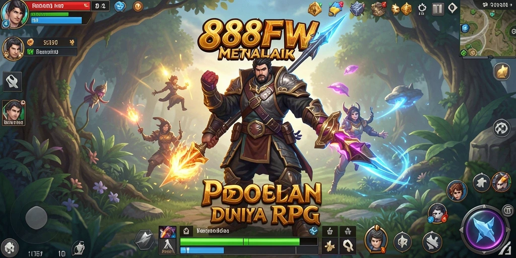 Screenshot gameplay RPG dari 888FW menampilkan aksi seru di dunia fantasi.