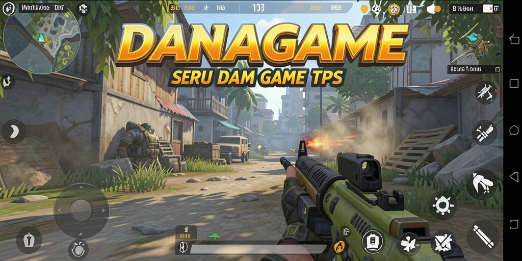 Tampilan gameplay dinamis DANAGAME dengan pertempuran TPS yang menarik.