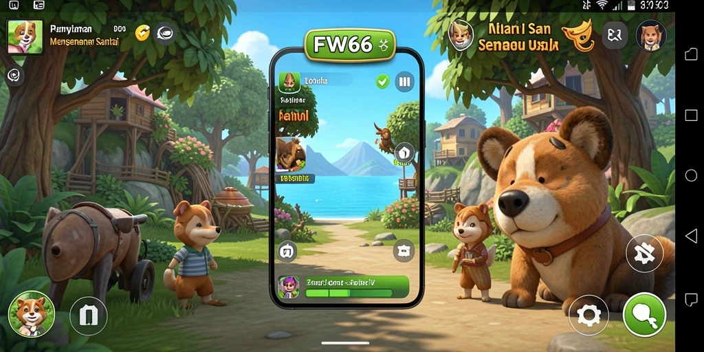 Tangkapan layar FW66 menampilkan gameplay yang mengasyikkan dan berwarna warni.