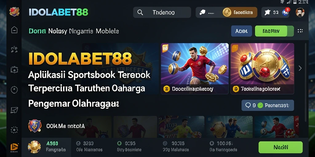 Screenshot utama IDOLABET88 menunjukkan antarmuka taruhan olahraga yang menarik.