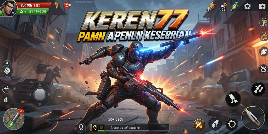 Tampilan menegangkan dalam aksi gameplay KEREN77 dengan karakter epik.