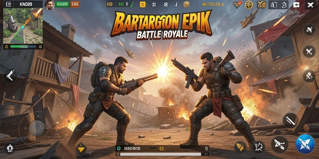 Tampilan gameplay seru dalam KNO89 Battle Royale.