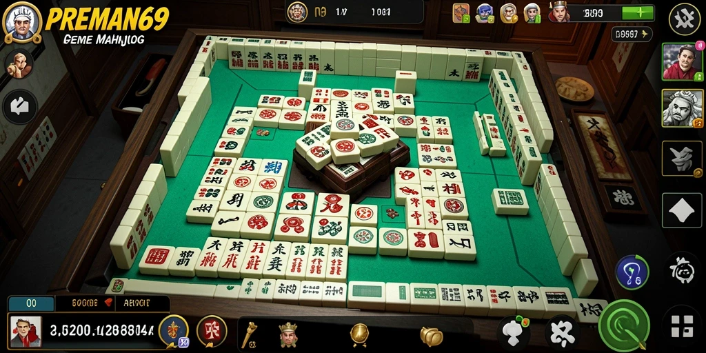 Screenshot gameplay PREMAN69 menampilkan ubin Mahjong yang berwarna-warni dan menarik.