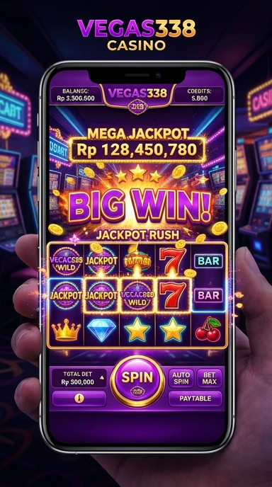 Tampilan antarmuka utama aplikasi Vegas338.